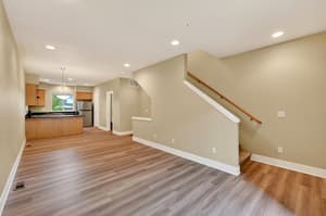 Living Room with hardwood floors, recessed lighting at Glisan Townhomes, 17218-17298 NE Glisan St, Gresham, Oregon 97230
