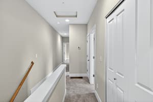 Hallway with carpeted floor, recessed lighting at Glisan Townhomes, 17218-17298 NE Glisan St, Gresham, Oregon 97230