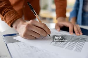 Person completing a rental application on a tablet